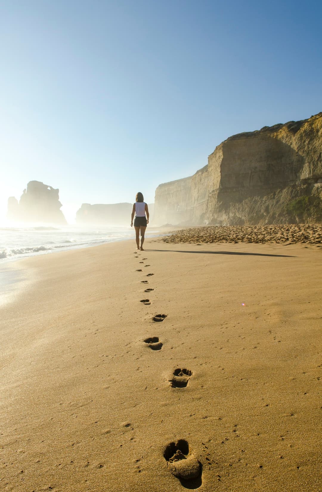 Person walking on the beach