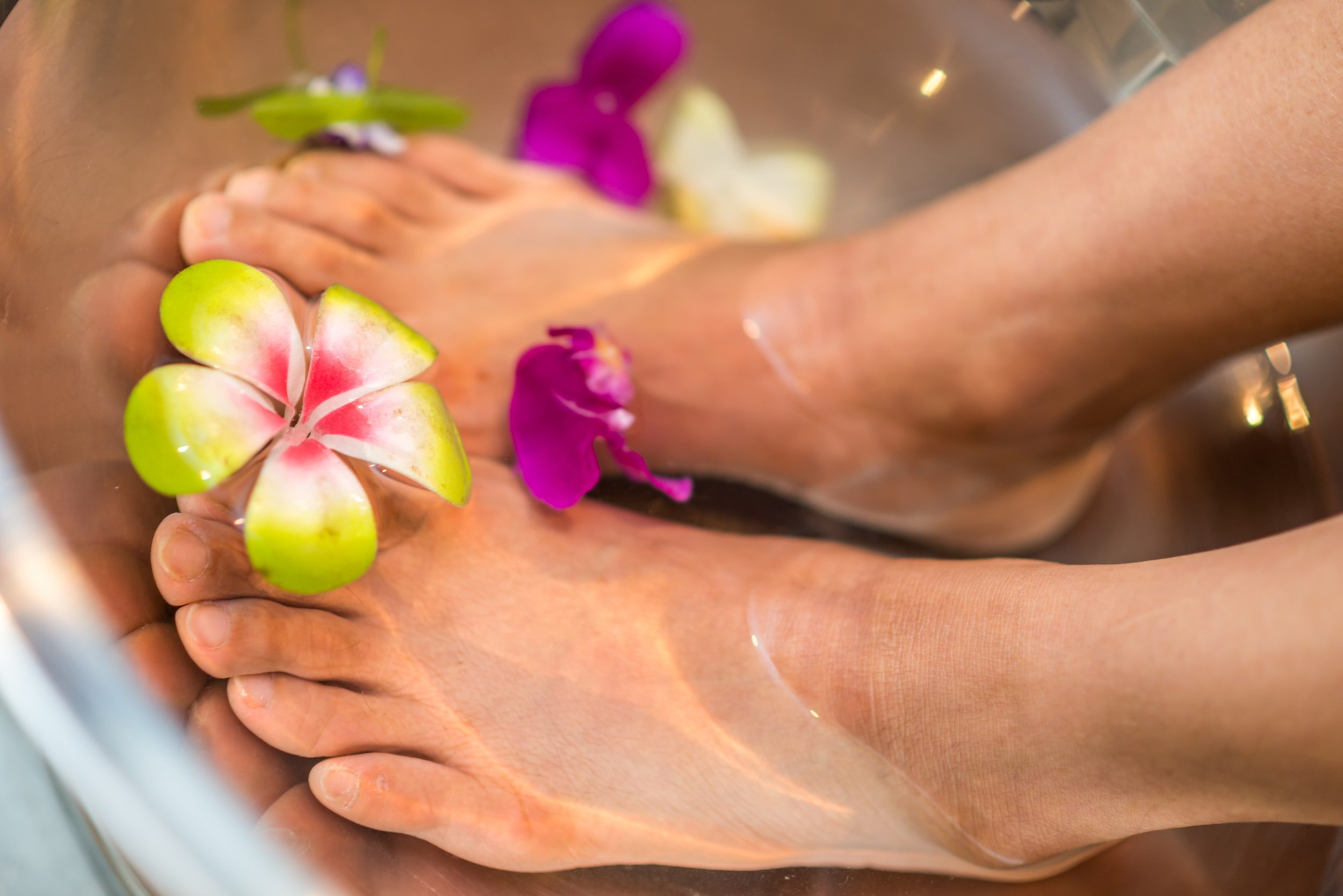 Feet with flowers